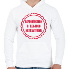 PRINTFASHION Bizonyítottan a legjobb keresztanya - Férfi kapucnis pulóver - Fehér