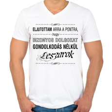 PRINTFASHION bizonyos-dolgokat-1-black - Férfi V-nyakú póló - Fehér