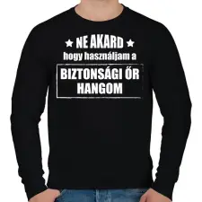PRINTFASHION Biztonsági őr hangom - Férfi pulóver - Fekete férfi pulóver, kardigán