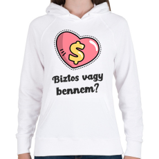 PRINTFASHION Biztos vagy bennem - Női kapucnis pulóver - Fehér