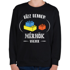 PRINTFASHION Bízz bennem - Mérnök - Gyerek pulóver - Fekete gyerek pulóver, kardigán