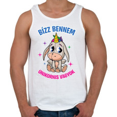PRINTFASHION Bízz bennem unikornis vagyok - Férfi atléta - Fehér