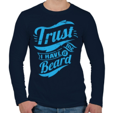 PRINTFASHION Bízz bennem, van szakállam - Férfi hosszú ujjú póló - Sötétkék