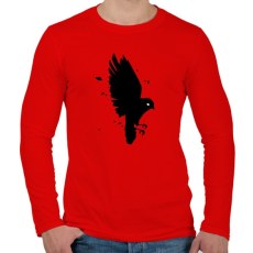 PRINTFASHION Black Bird - Férfi hosszú ujjú póló - Piros