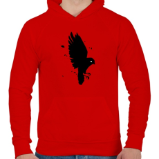 PRINTFASHION Black Bird - Férfi kapucnis pulóver - Piros