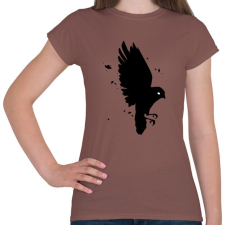 PRINTFASHION Black Bird - Női póló - Mogyoróbarna női póló
