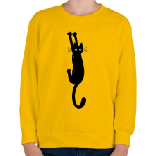 PRINTFASHION Black cat - Gyerek pulóver - Sárga gyerek pulóver, kardigán