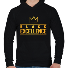 PRINTFASHION Black excellence - Férfi kapucnis pulóver - Fekete férfi pulóver, kardigán