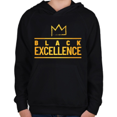 PRINTFASHION Black excellence - Gyerek kapucnis pulóver - Fekete