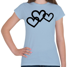 PRINTFASHION Black hearts - Női póló - Világoskék