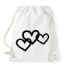 PRINTFASHION Black hearts - Sportzsák, Tornazsák - Fehér