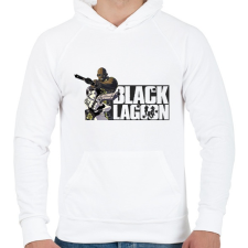 PRINTFASHION Black Lagoon  - Férfi kapucnis pulóver - Fehér férfi pulóver, kardigán