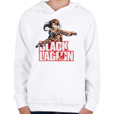 PRINTFASHION Black Lagoon - Gyerek kapucnis pulóver - Fehér