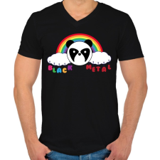 PRINTFASHION Black metal - Férfi V-nyakú póló - Fekete férfi póló