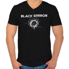 PRINTFASHION Black mirror - Férfi V-nyakú póló - Fekete