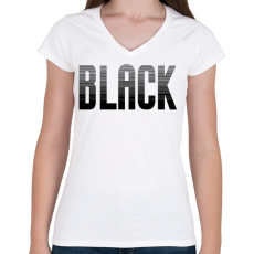 PRINTFASHION Black - Női V-nyakú póló - Fehér