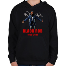 PRINTFASHION BLACK ROB - Gyerek kapucnis pulóver - Fekete gyerek pulóver, kardigán
