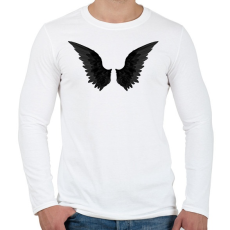 PRINTFASHION Black Wings - Férfi hosszú ujjú póló - Fehér