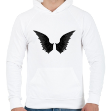 PRINTFASHION Black Wings - Férfi kapucnis pulóver - Fehér férfi pulóver, kardigán