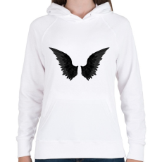 PRINTFASHION Black Wings - Női kapucnis pulóver - Fehér
