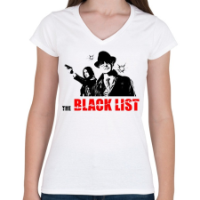 PRINTFASHION BLACKLIST - Női V-nyakú póló - Fehér női póló