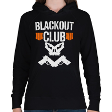 PRINTFASHION Blackout club - Női kapucnis pulóver - Fekete