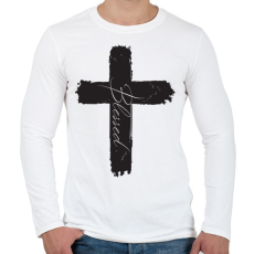 PRINTFASHION BlessedBlack - Férfi hosszú ujjú póló - Fehér