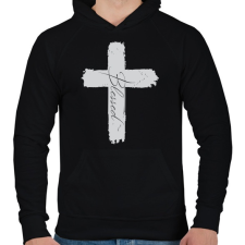 PRINTFASHION BlessedGrey - Férfi kapucnis pulóver - Fekete férfi pulóver, kardigán