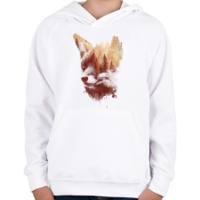 PRINTFASHION Blind fox - Gyerek kapucnis pulóver - Fehér gyerek pulóver, kardigán