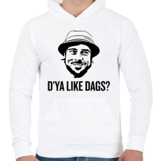 PRINTFASHION Blöff - Férfi kapucnis pulóver - Fehér