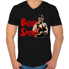 PRINTFASHION Blood Sport - Férfi V-nyakú póló - Fekete férfi póló