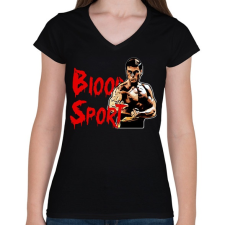 PRINTFASHION Blood Sport - Női V-nyakú póló - Fekete női póló