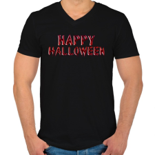PRINTFASHION Bloody Halloween - Férfi V-nyakú póló - Fekete férfi póló