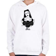 PRINTFASHION Bloom - Gyerek kapucnis pulóver - Fehér
