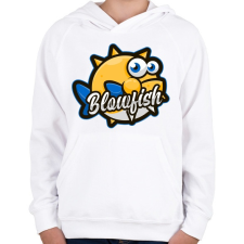 PRINTFASHION Blowfish - Gyerek kapucnis pulóver - Fehér gyerek pulóver, kardigán