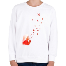 PRINTFASHION Blowing butterflies - Gyerek pulóver - Fehér