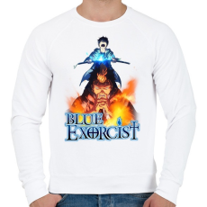 PRINTFASHION Blue Exorcist - Férfi pulóver - Fehér