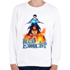 PRINTFASHION Blue Exorcist - Gyerek pulóver - Fehér gyerek pulóver, kardigán