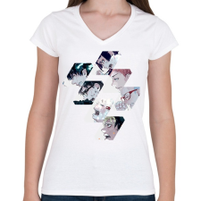 PRINTFASHION Blue Exorcist - Női V-nyakú póló - Fehér női póló