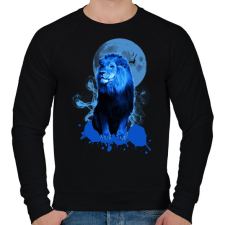 PRINTFASHION blue lion - Férfi pulóver - Fekete férfi pulóver, kardigán