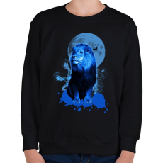 PRINTFASHION blue lion - Gyerek pulóver - Fekete