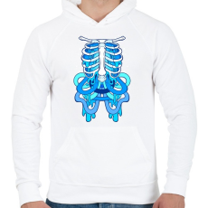 PRINTFASHION BLue Lung - Férfi kapucnis pulóver - Fehér