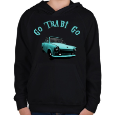 PRINTFASHION blue trabant - Gyerek kapucnis pulóver - Fekete gyerek pulóver, kardigán