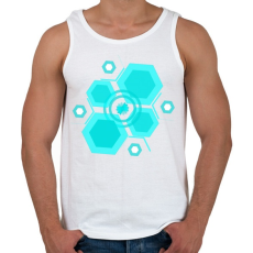 PRINTFASHION bluehexagon - Férfi atléta - Fehér