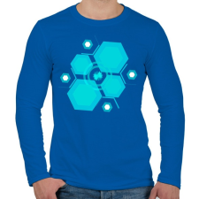 PRINTFASHION bluehexagon - Férfi hosszú ujjú póló - Királykék férfi póló