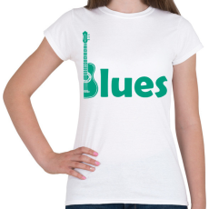 PRINTFASHION Blues - gitár - Női póló - Fehér