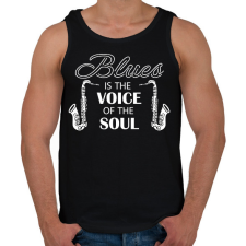 PRINTFASHION Blues is the voice - Férfi atléta - Fekete atléta, trikó
