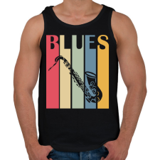 PRINTFASHION Blues music - Férfi atléta - Fekete atléta, trikó