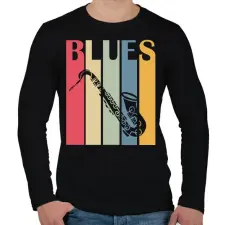 PRINTFASHION Blues music - Férfi hosszú ujjú póló - Fekete férfi póló