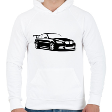 PRINTFASHION BMW 3 /01 - Férfi kapucnis pulóver - Fehér férfi pulóver, kardigán